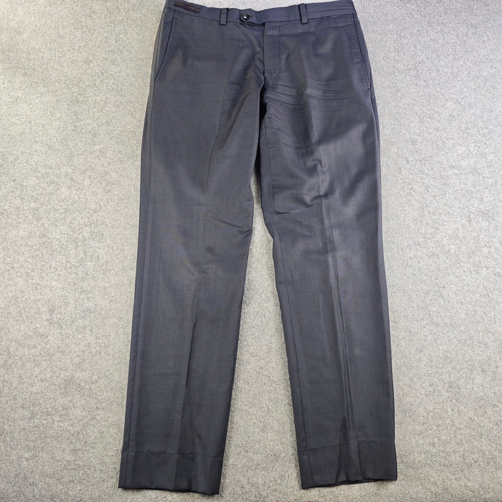 Ted Baker London Jefferson Dress Pants Mens 34R Navy Blue Wool Suit Trousers